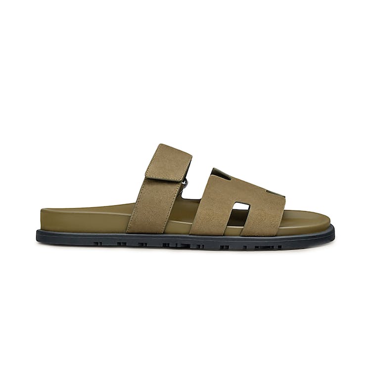 Image of Hermes Chypre Sandal Vert Army Suede Goatskin (M)
