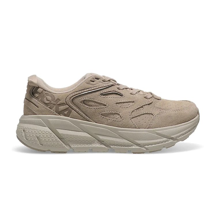 Image of Hoka One One Ora Clifton L Suede Simply Taupe Pumice Stone (All Gender)