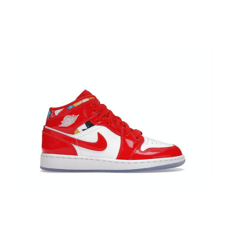 Image of Jordan 1 Mid Barcelona Sweater Red Patent (GS)