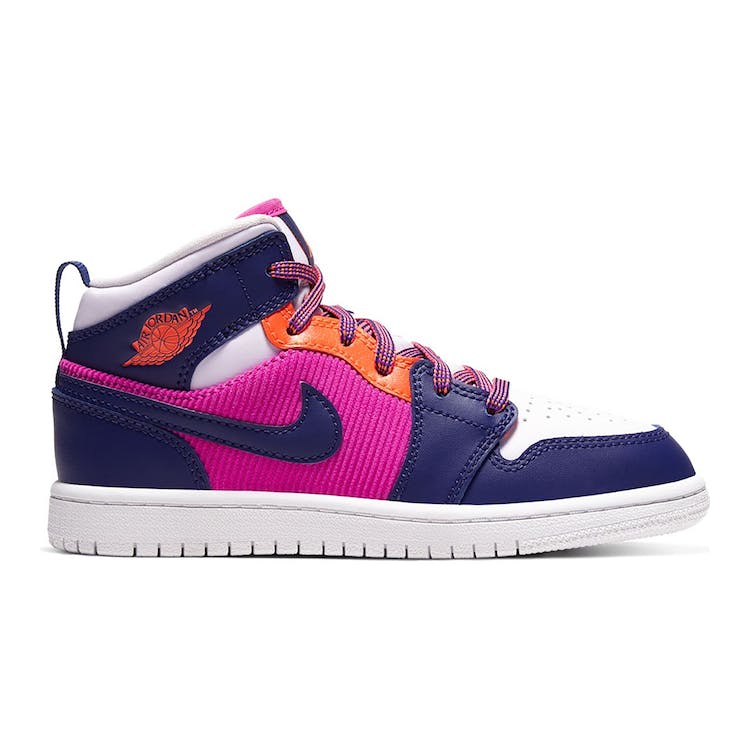Image of Air Jordan 1 Mid Fire Pink Barely Grape (PS)