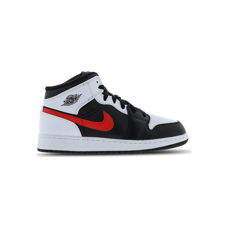 Image of Jordan 1 Mid White Black Chile Red (GS)