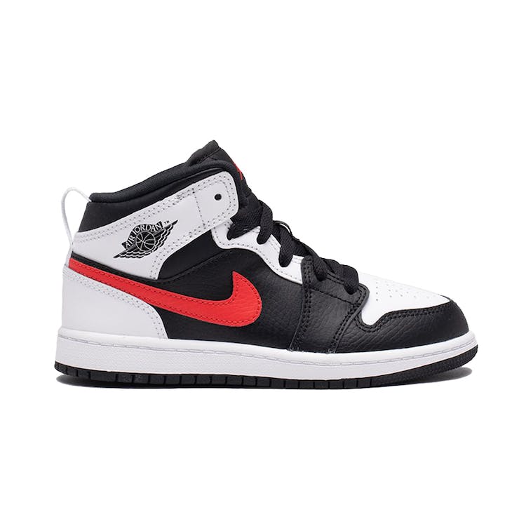 Image of Jordan 1 Mid White Black Chile Red (PS)