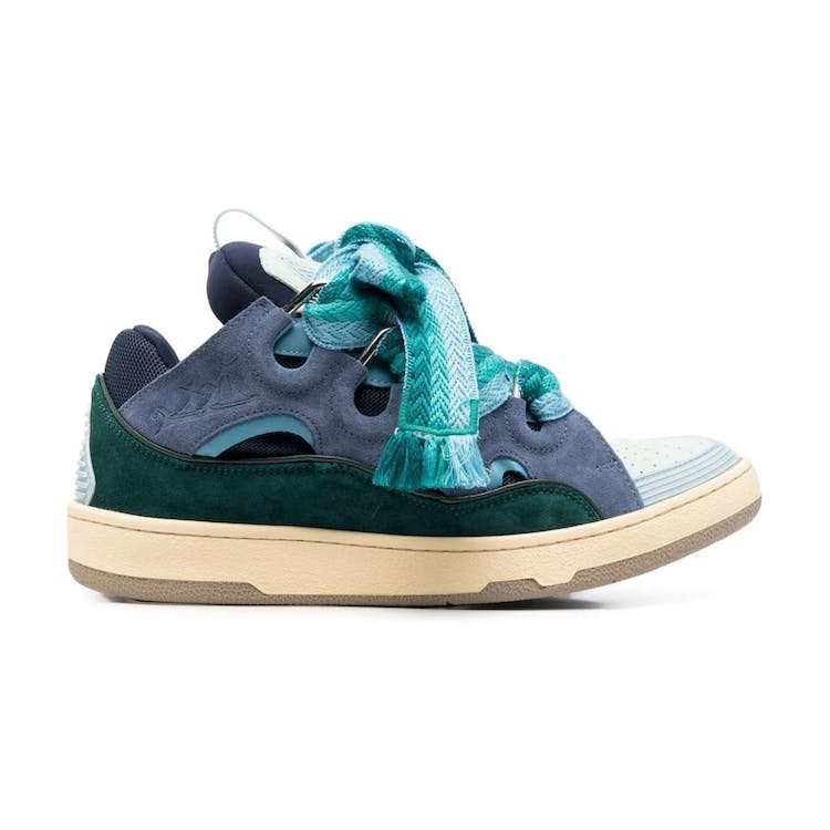 Image of Lanvin Curb Sneaker Grey Dark Green Light Blue