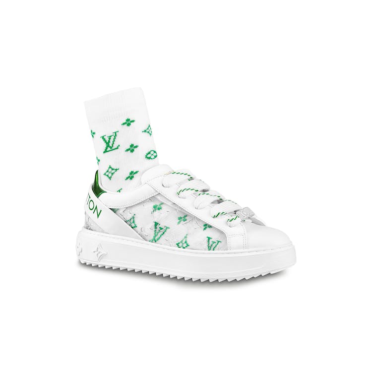 Image of Louis Vuitton Time Out Debossed Monogram Transparent Upper White Green (W) (White Green Socks Included)