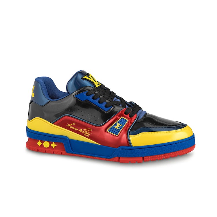 Image of Louis Vuitton Trainer Black Marine Navy Blue Red Yellow