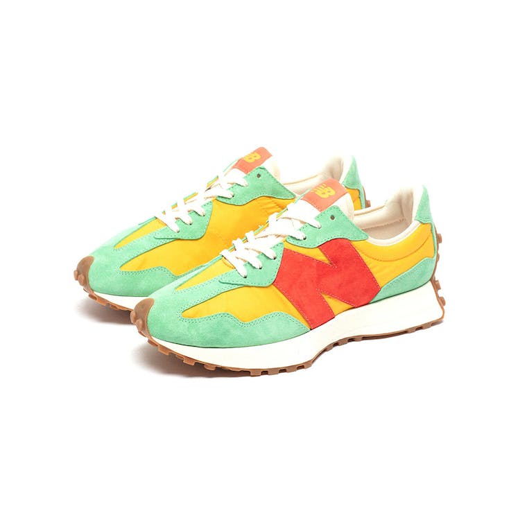 Image of New Balance 327 size? Red Yellow Green