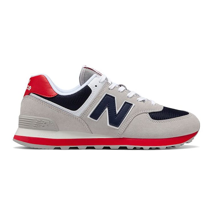 Image of New Balance 574 Classic Grey Navy Red