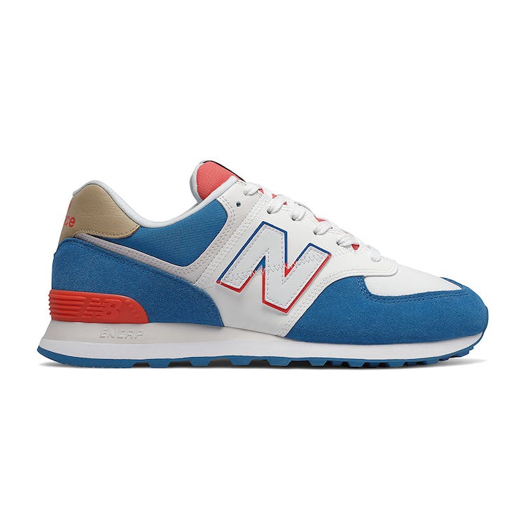 Image of New Balance 574 White Blue Red
