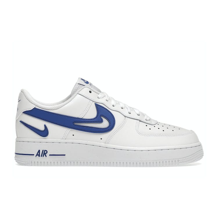Image of Nike Air Force 1 Low 07 FM Cut Out Swoosh White Game Royal