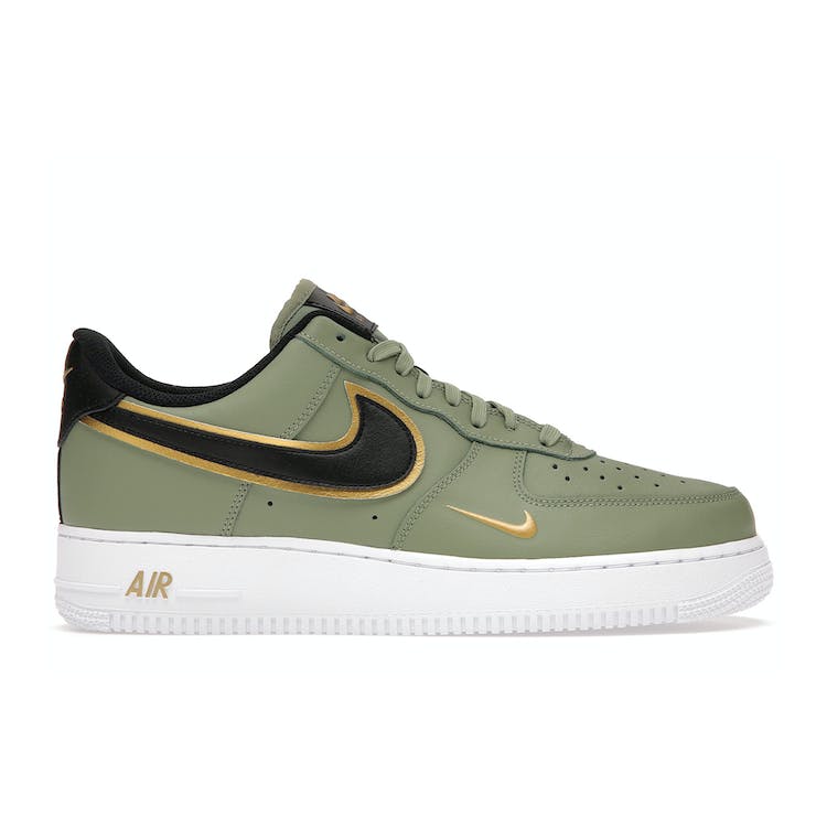 Image of Nike Air Force 1 Low 07 LV8 Double Swoosh Olive Gold Black