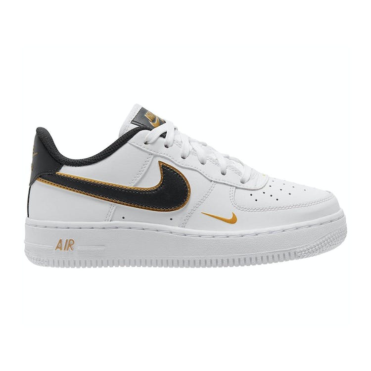 Image of Nike Air Force 1 Low 07 LV8 Double Swoosh White Metallic Gold (GS)