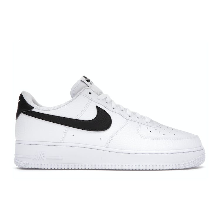 Image of Nike Air Force 1 Low 07 White Black Pebbled Leather