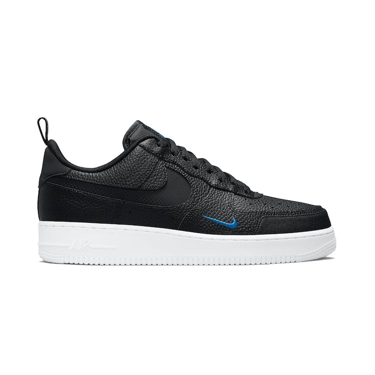 Image of Nike Air Force 1 Low Cut Out Reflective Swoosh Black Blue