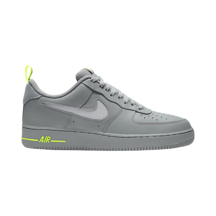 Image of Nike Air Force 1 Low Cut Out Swoosh Particle Grey Volt