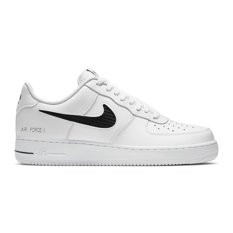 Image of Nike Air Force 1 Low Cut Out Swoosh White Black