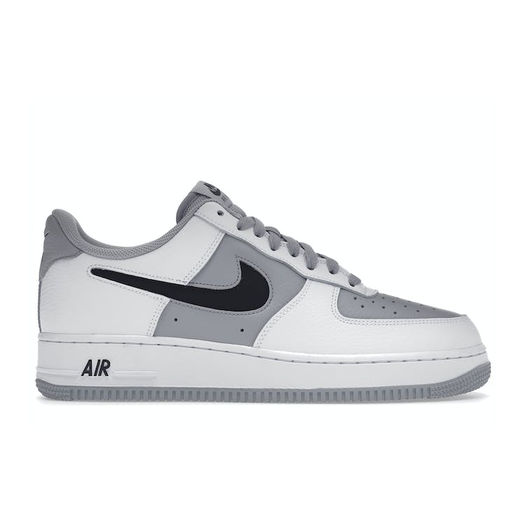 Image of Nike Air Force 1 Low Cut-Out White Grey Black Swoosh