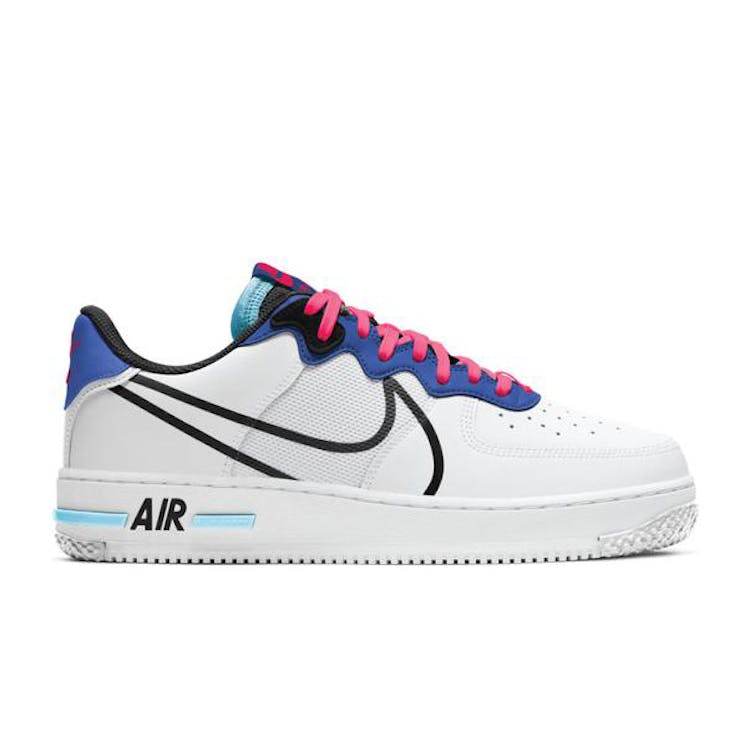 Image of Nike Air Force 1 Low React White Astronomy Blue Laser Crimson