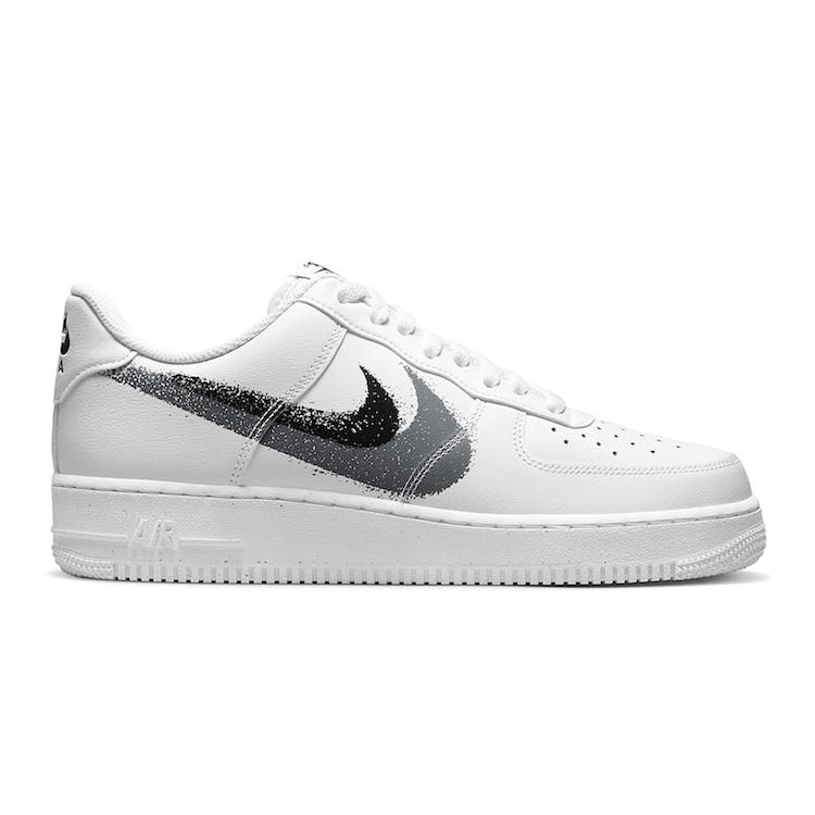 Image of Nike Air Force 1 Low Spray Paint Swoosh White Black Grey