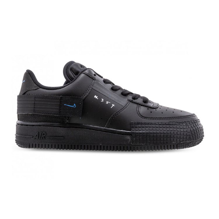 Image of Nike Air Force 1 Low Type Black Photo Blue (GS)