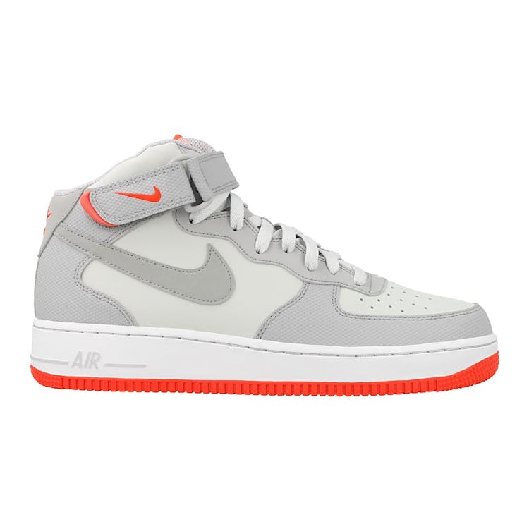 Image of Nike Air Force 1 Mid Pure Platinum Wolf Grey Bright Crimson