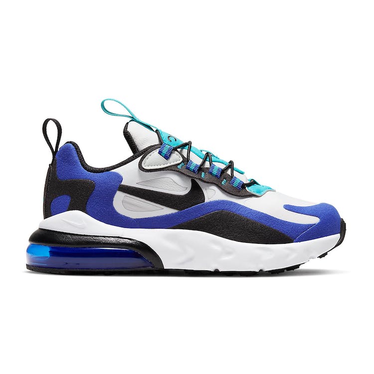 Image of Nike Air Max 270 React White Hyper Blue Oracle Aqua (PS)