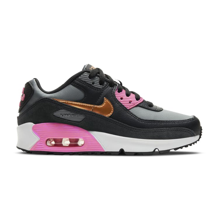 Image of Nike Air Max 90 Leather Grey Copper Pink (GS)