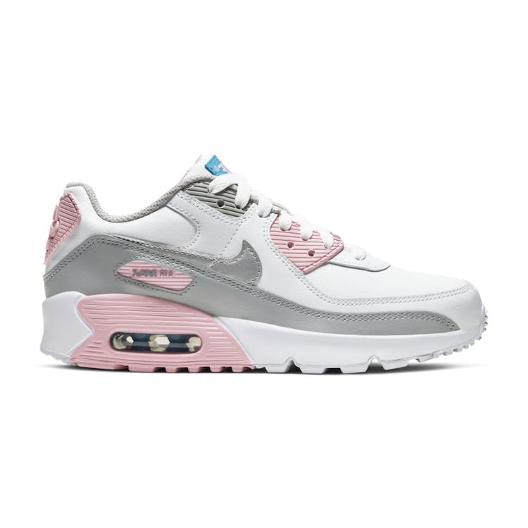Image of Nike Air Max 90 Leather Metallic Silver Pink (GS)