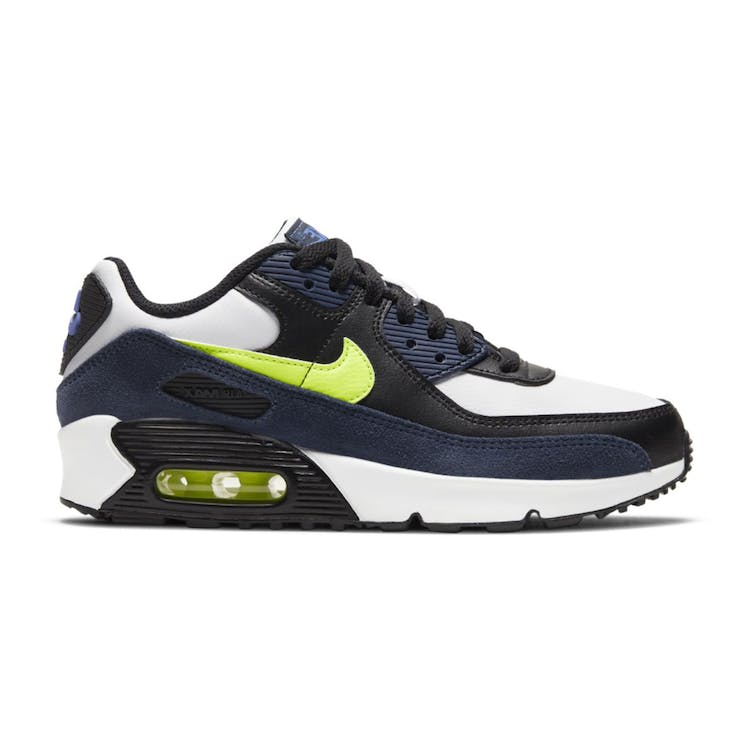 Image of Nike Air Max 90 Leather Midnight Navy Volt (GS)