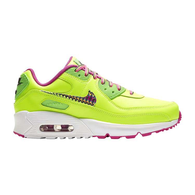 Image of Nike Air Max 90 Leather Volt Fire Pink (GS)