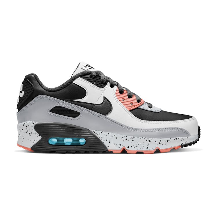 Image of Nike Air Max 90 Leather White Turf Orange Speckled (GS)