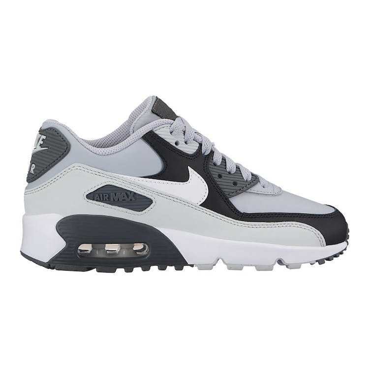 Image of Nike Air Max 90 Leather Wolf Grey Black (GS)