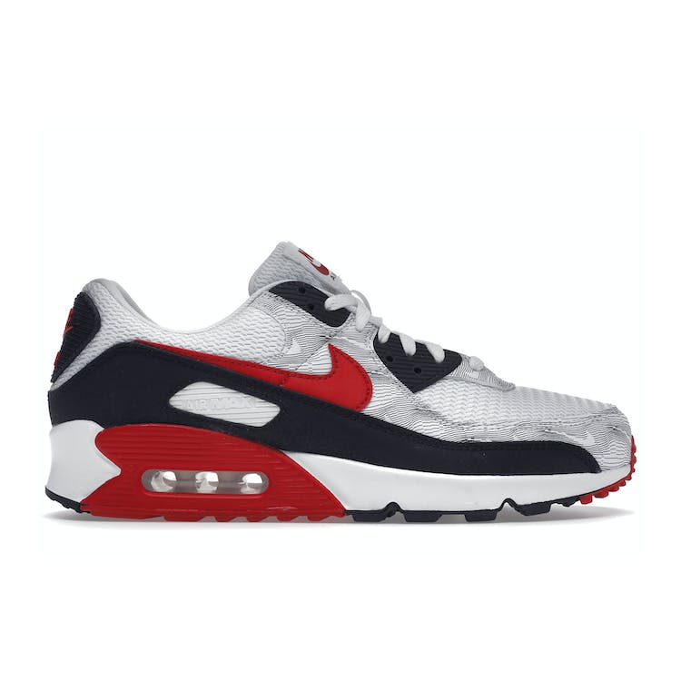 Image of Nike Air Max 90 Topography White University Red