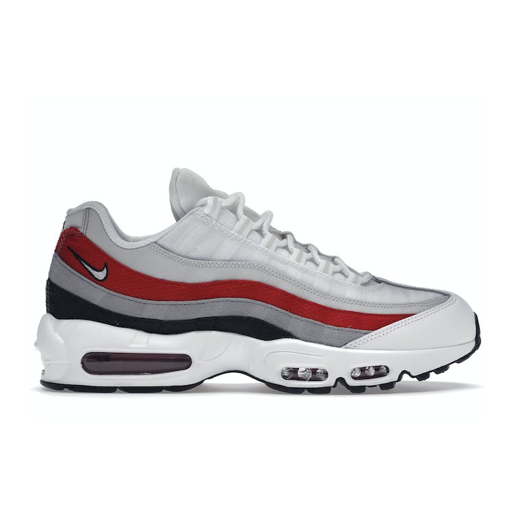 Image of Nike Air Max 95 White Varsity Red Particle Gray
