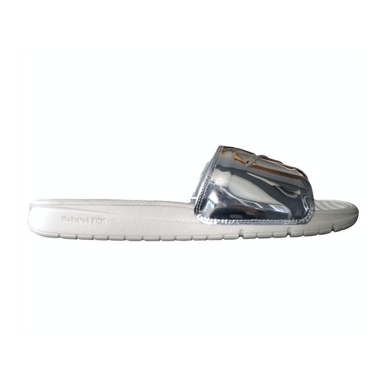 Image of Nike Benassi Solarsoft Slide Liquid Silver