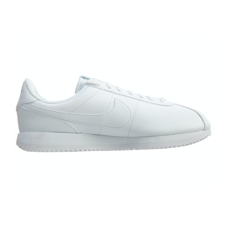 Image of Nike Cortez Basic Leather White White-Wolf Grey-Mtllc Silver