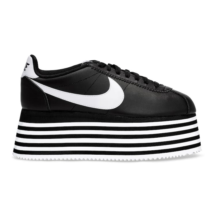 Image of Nike Cortez Platform Comme des Garcons Black White (W)