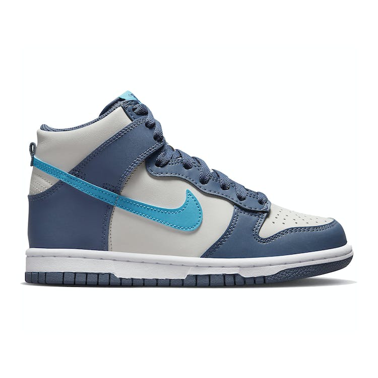 Image of Nike Dunk High Light Bone Diffused Blue (GS)
