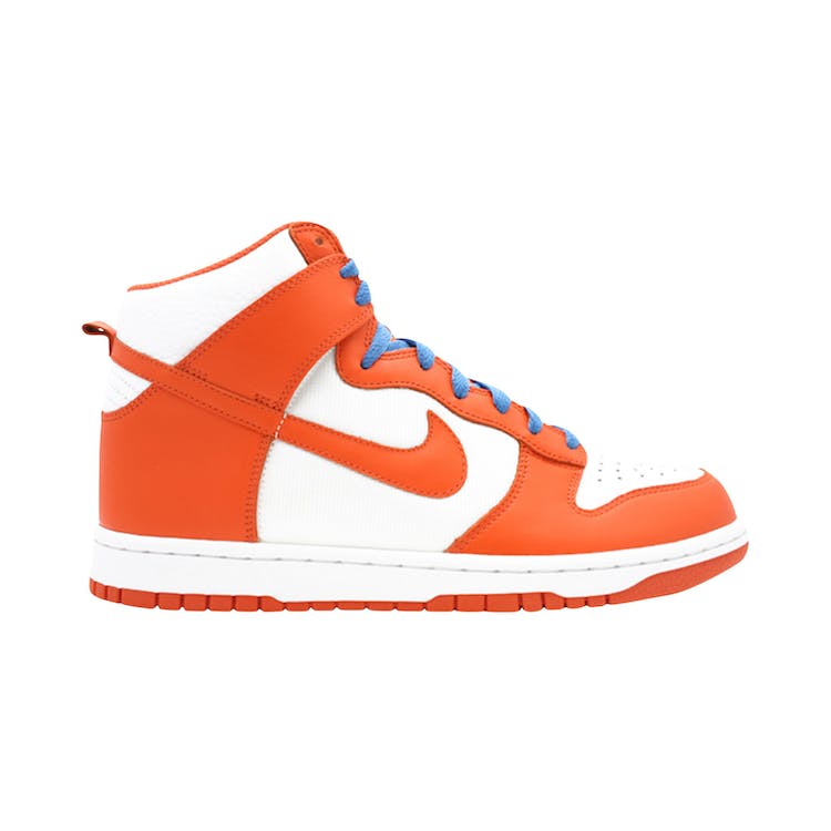 Image of Nike Dunk High White Orange Blaze Varsity Blue