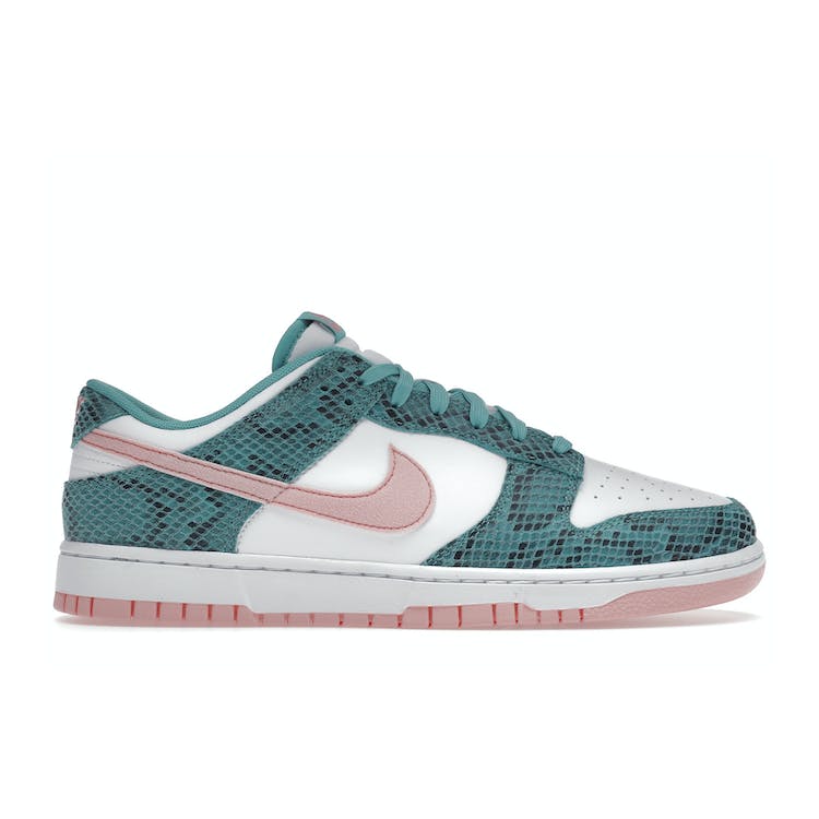Image of Nike Dunk Low Snakeskin Washed Teal Bleached Coral