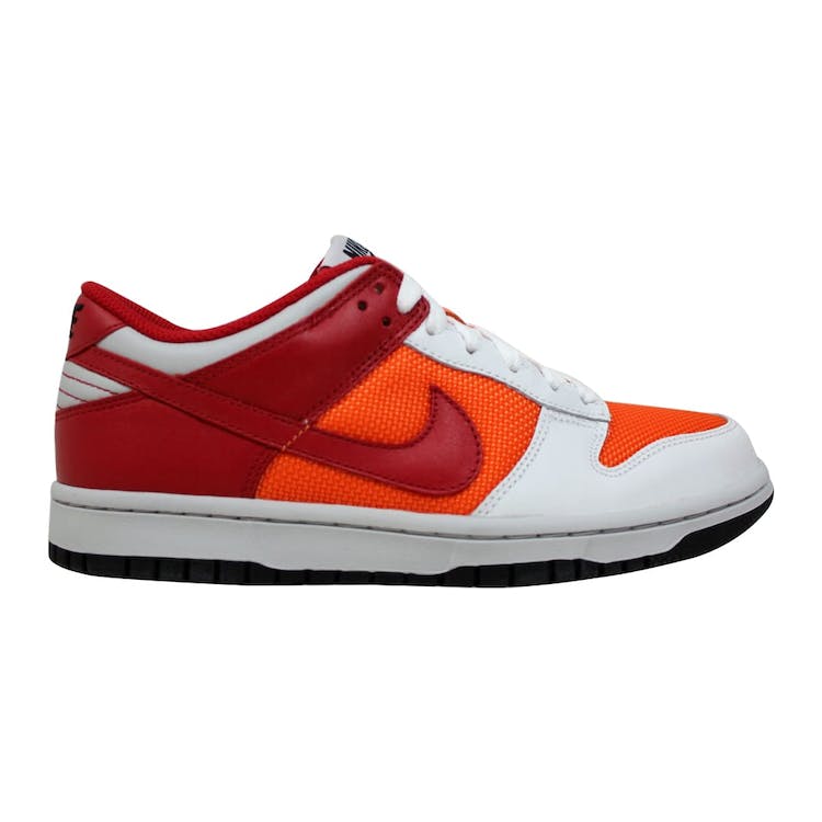Image of Nike Dunk Low White/Varsity Red-Orange Blaze (W)