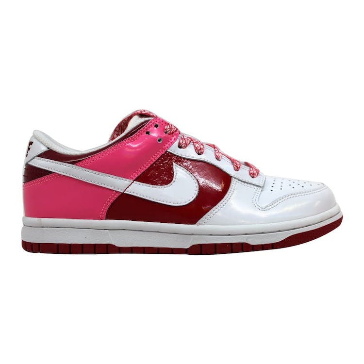 Image of Nike Dunk Low White/White-Varsity Red-Team Red (W)