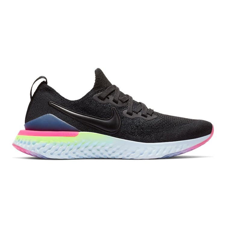 Image of Nike Epic React Flyknit 2 Black Sapphire Hyper Pink (GS)