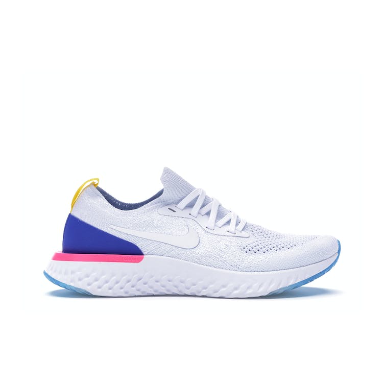 Image of Nike Epic React Flyknit White Racer Blue Pink Blast (W)