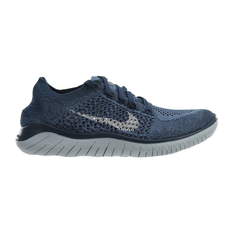 Image of Nike Free Rn Flyknit 2018 Squadron Blue Pure Platinum (W)