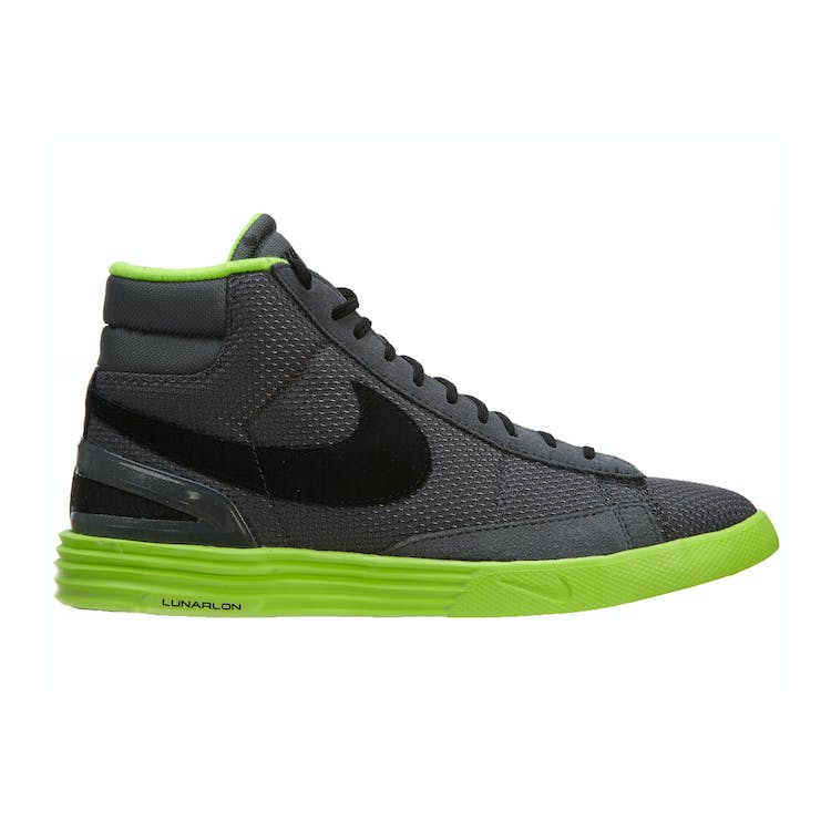 Image of Nike Lunar Blazer 555029 Dark Grey/Black-Flash Lime