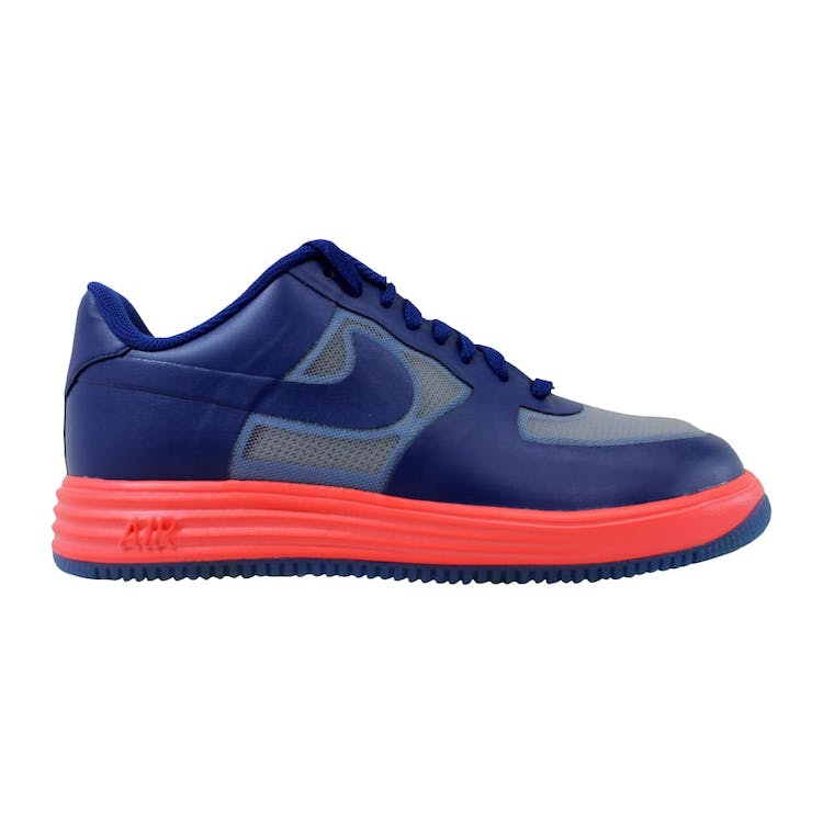 Image of Nike Lunar Force 1 Fuse Lthr Royal Blue/Neon Orange