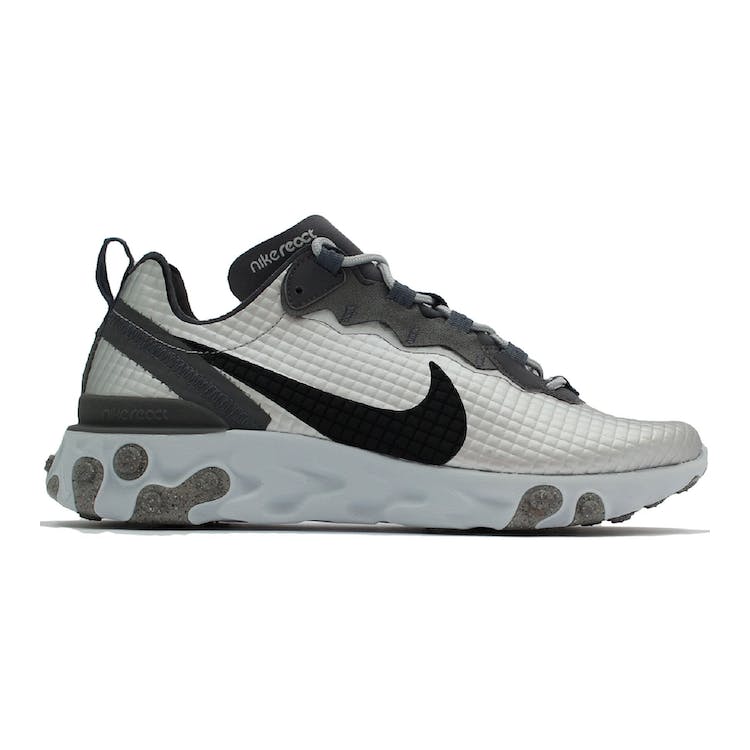 Image of Nike React Element 55 Grey Black Quilted