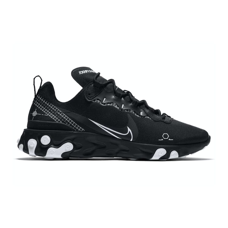 Image of Nike React Element 55 Reverse Schematic Black