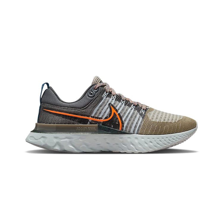 Image of Nike React Infinity Run Flyknit 2 Light Bone Grey Orange