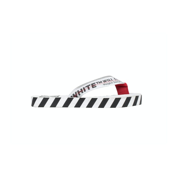 Image of Off-White Diagonal Stripes Flip Flops White AW20
